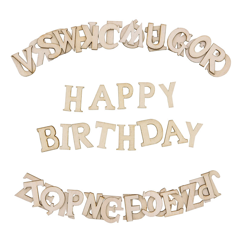 Craft Embellishment - 100pcs Letters Wooden Alphabet Number Wedding
