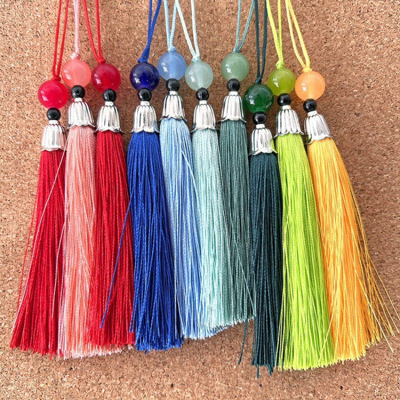 Beaded Trim Fringe - 5/10/20Pcs Handmade Silky Soft Tassels Jade
