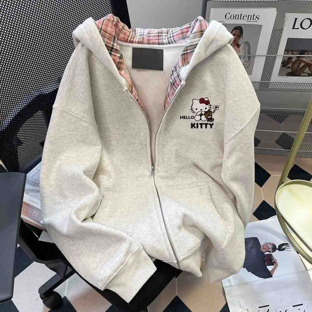 Embellish Knit - Hello Kitty Women's Hooded Sweatshirt Kawaii