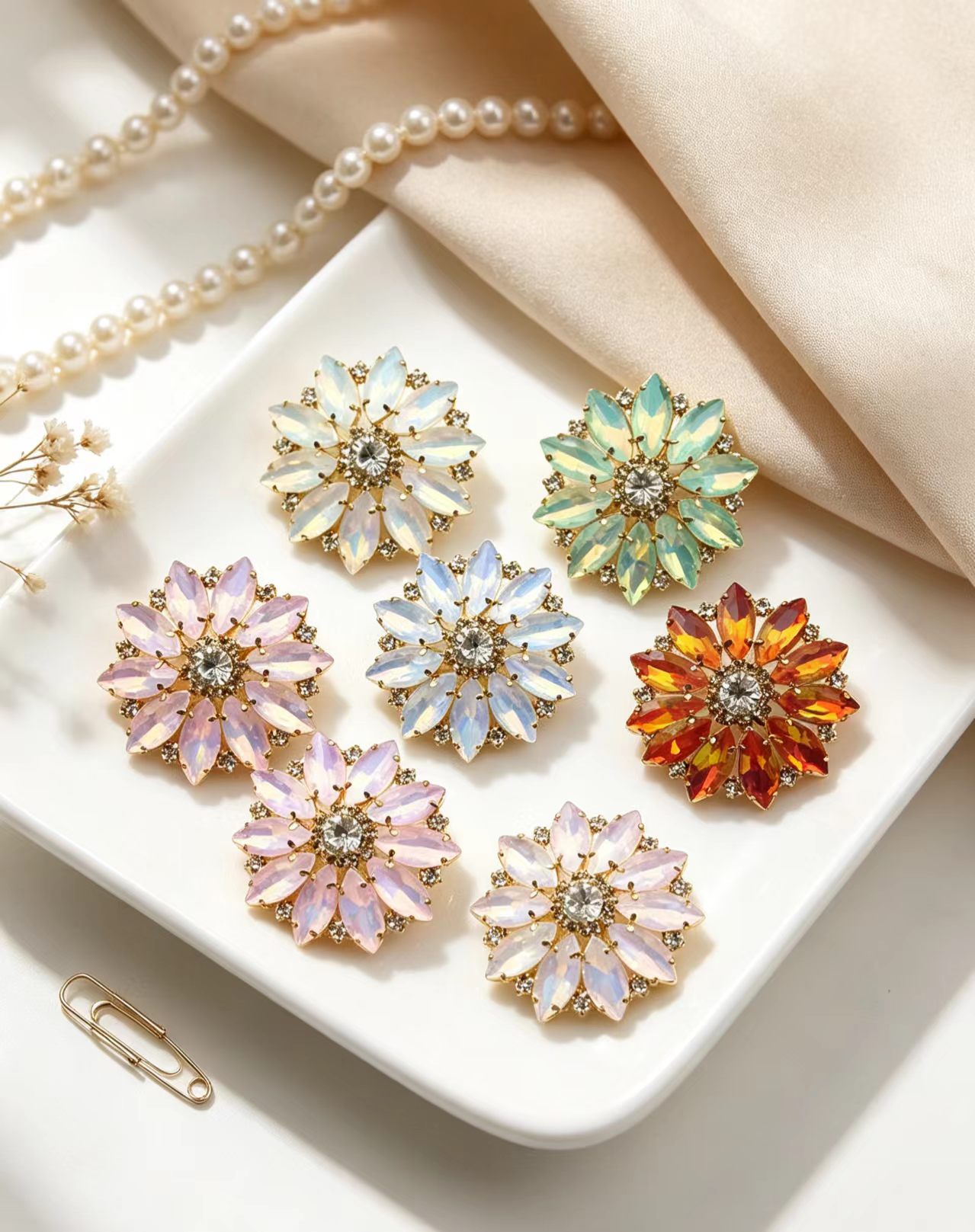 Mixed Color Flower Marquise Re - Sew On Rhinestone recension och pris