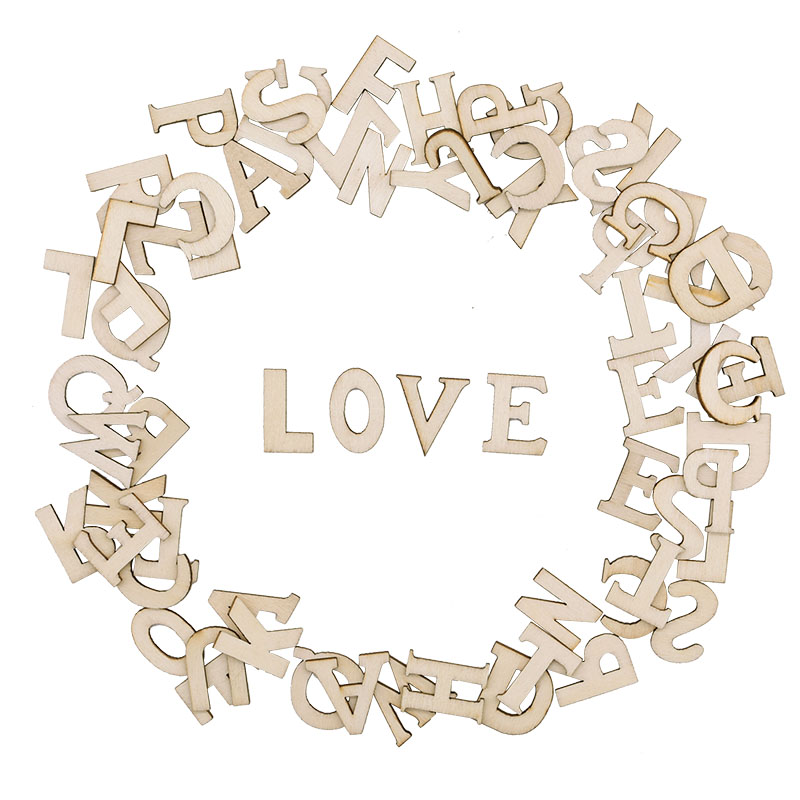 100pcs Letters Wooden Alphabet - Craft Embellishment recension och pris