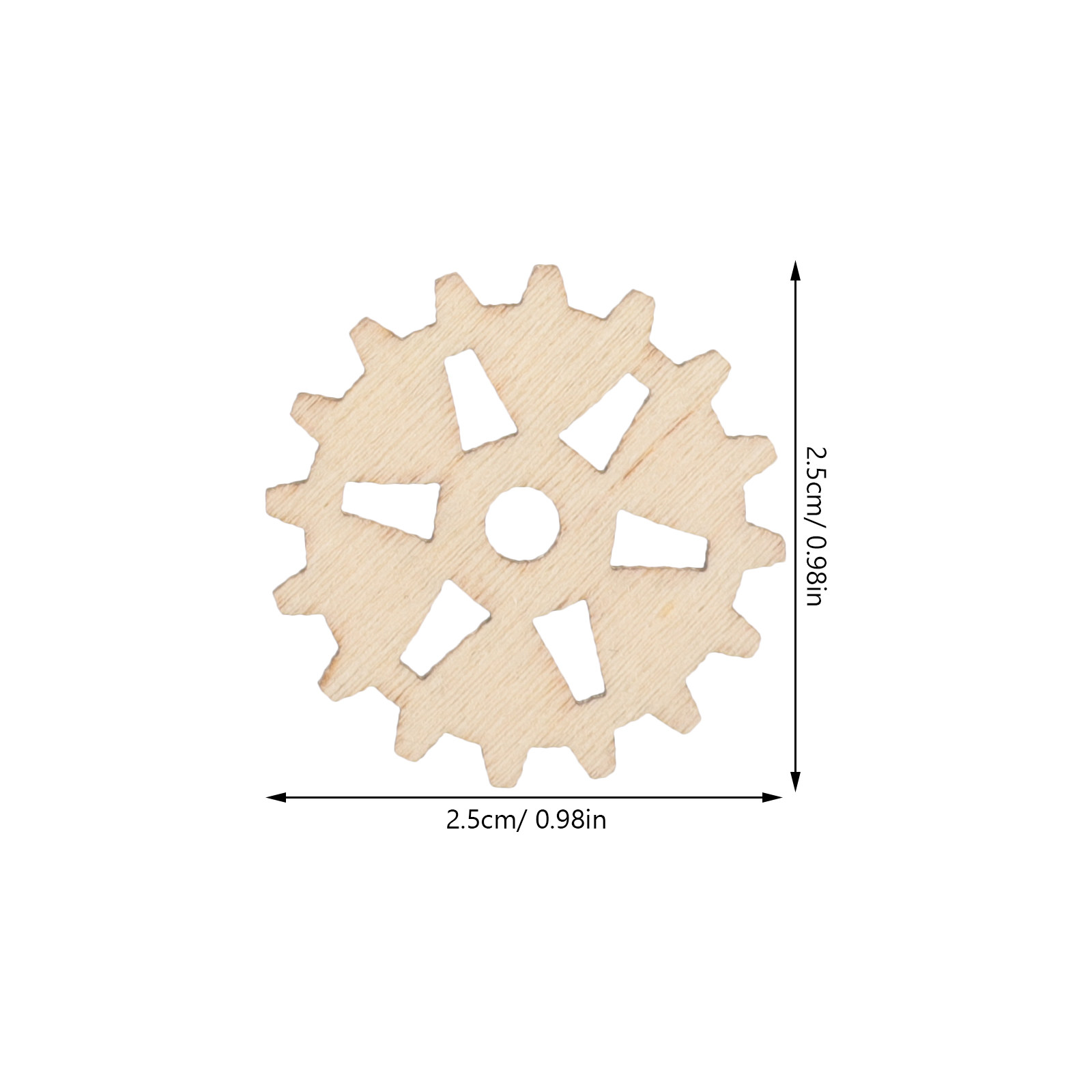 100Pcs Wooden Gear Pieces 25Mm - Craft Embellishment recension och pris