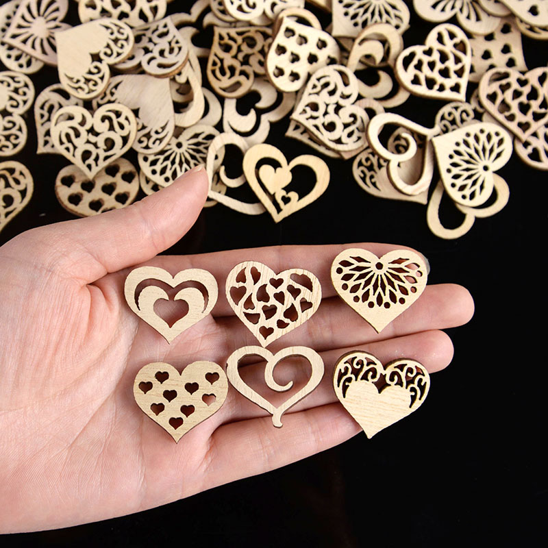 50/100pcs Hollowed Heart Patte - Craft Embellishment recension och pris