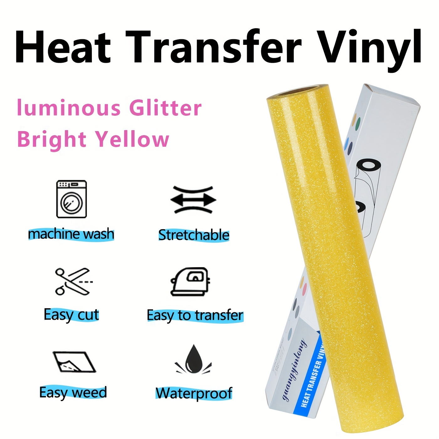 Glitter HTV Heat Transfer Viny - Glitter Vinyl Roll recension och pris