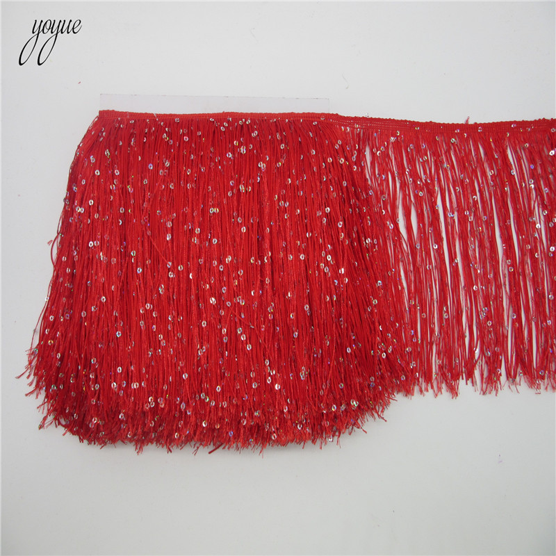 YOYUE 1Yard 20CM Long Polyeste - Beaded Trim Fringe recension och pris