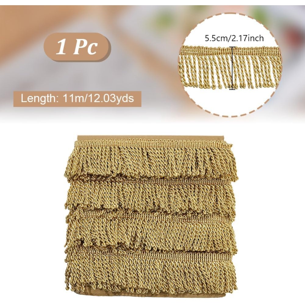 12 Yardsx2.2Inch Fringe Trim C - Tassel Fringe Trim recension och pris