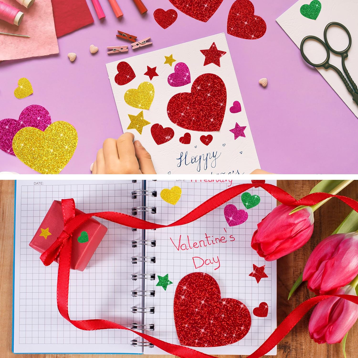 625Pcs Glitter Heart Foam Stic - Glitter Vinyl Roll recension och pris