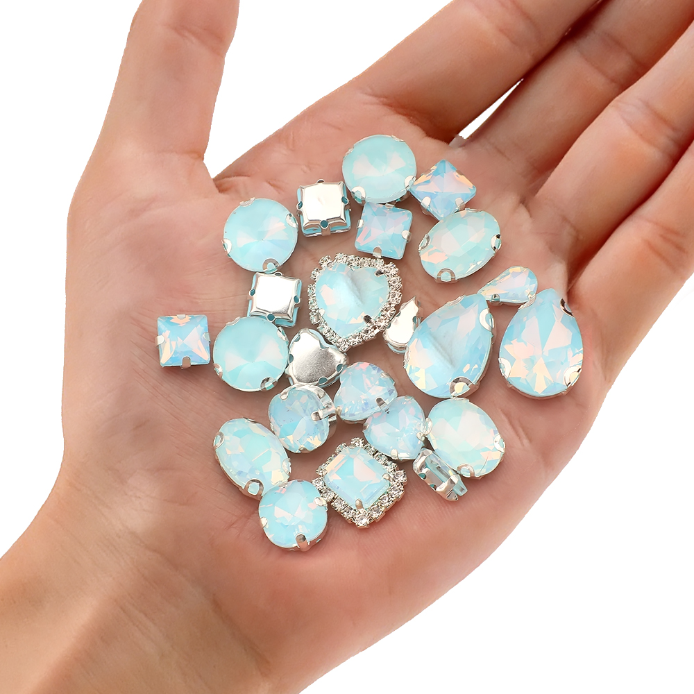 40pcs/bag Mix Shape Opal Glass - Sew On Rhinestone recension och pris
