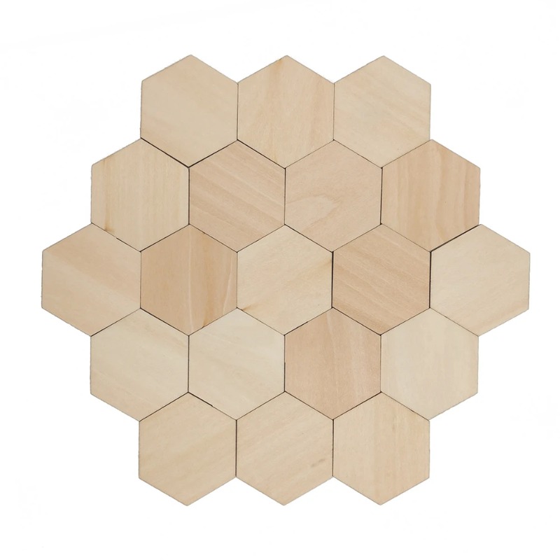 10-120mm Wooden Hexagon Blank  - Craft Embellishment recension och pris