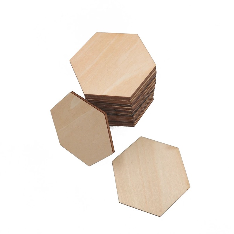 10-120mm Wooden Hexagon Blank  - Craft Embellishment recension och pris