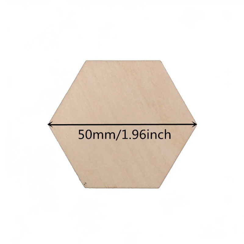 10-120mm Wooden Hexagon Blank  - Craft Embellishment recension och pris