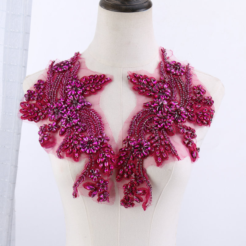 Beaded floral appliqués, hand- - Sew On Rhinestone recension och pris