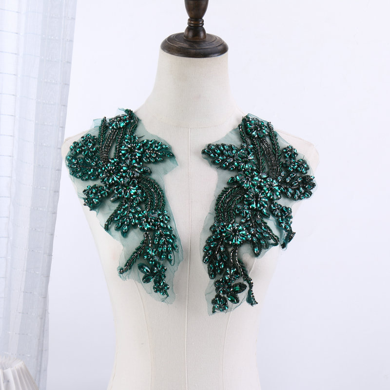 Beaded floral appliqués, hand- - Sew On Rhinestone recension och pris