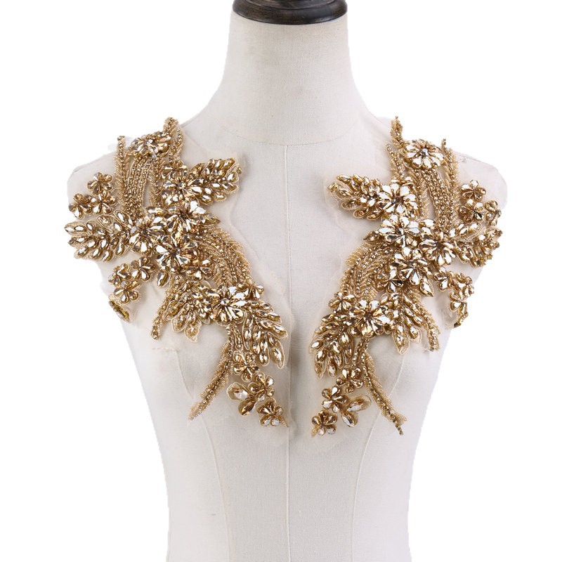 Beaded floral appliqués, hand- - Sew On Rhinestone recension och pris
