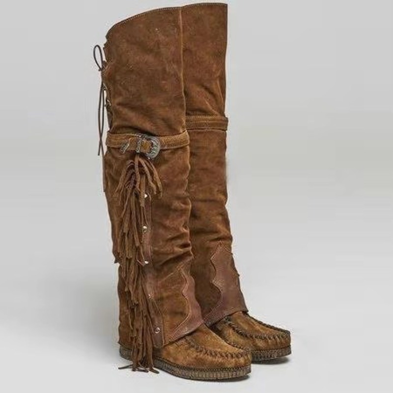 2026 New Womens Over The Knee  - Tassel Fringe Trim recension och pris