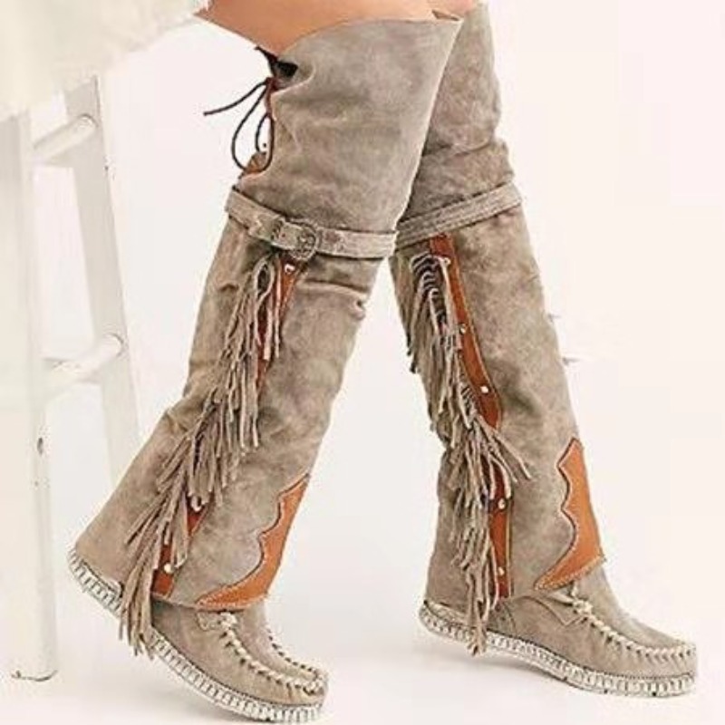 2026 New Womens Over The Knee  - Tassel Fringe Trim recension och pris