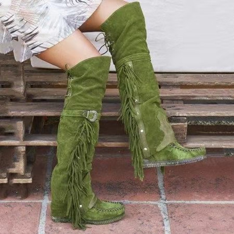 2026 New Womens Over The Knee  - Tassel Fringe Trim recension och pris